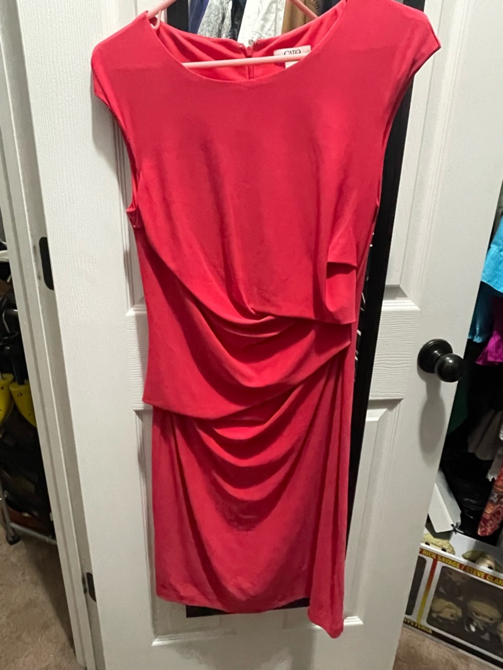 Cato Hot Pink Draped Midi Dress